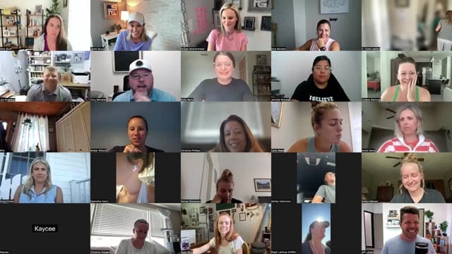 a group of people in a video chat - how to succeed in selling life insurance