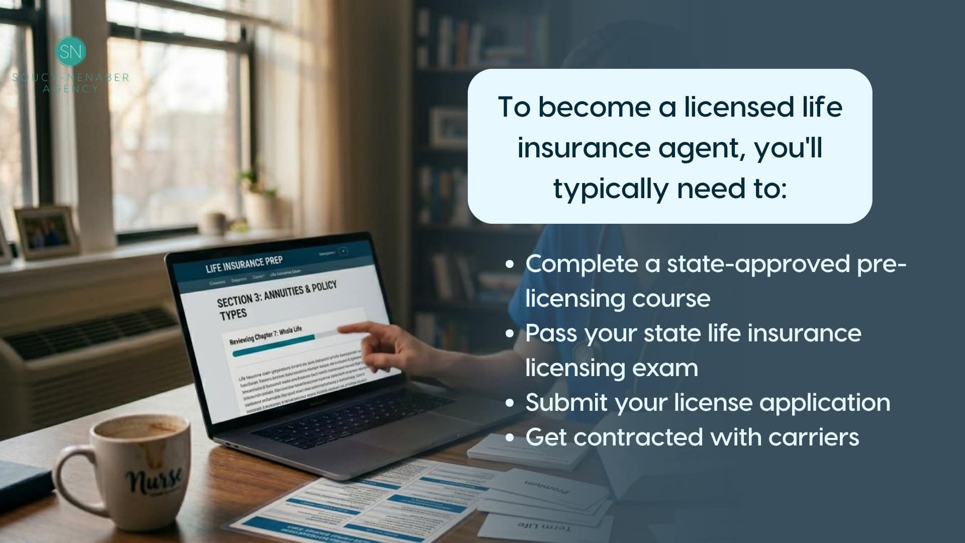nurses becoming life insurance agents studying for licensing exam