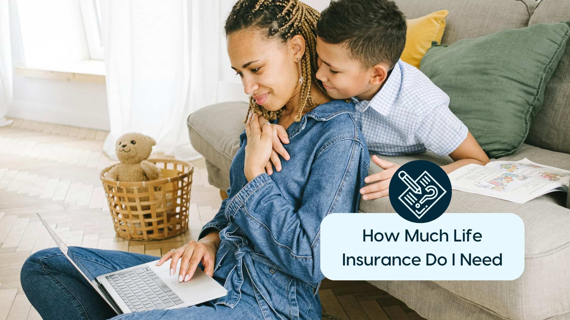 Family Discussing Life Insurance Needs Mother and son discussing life insurance needs at home.