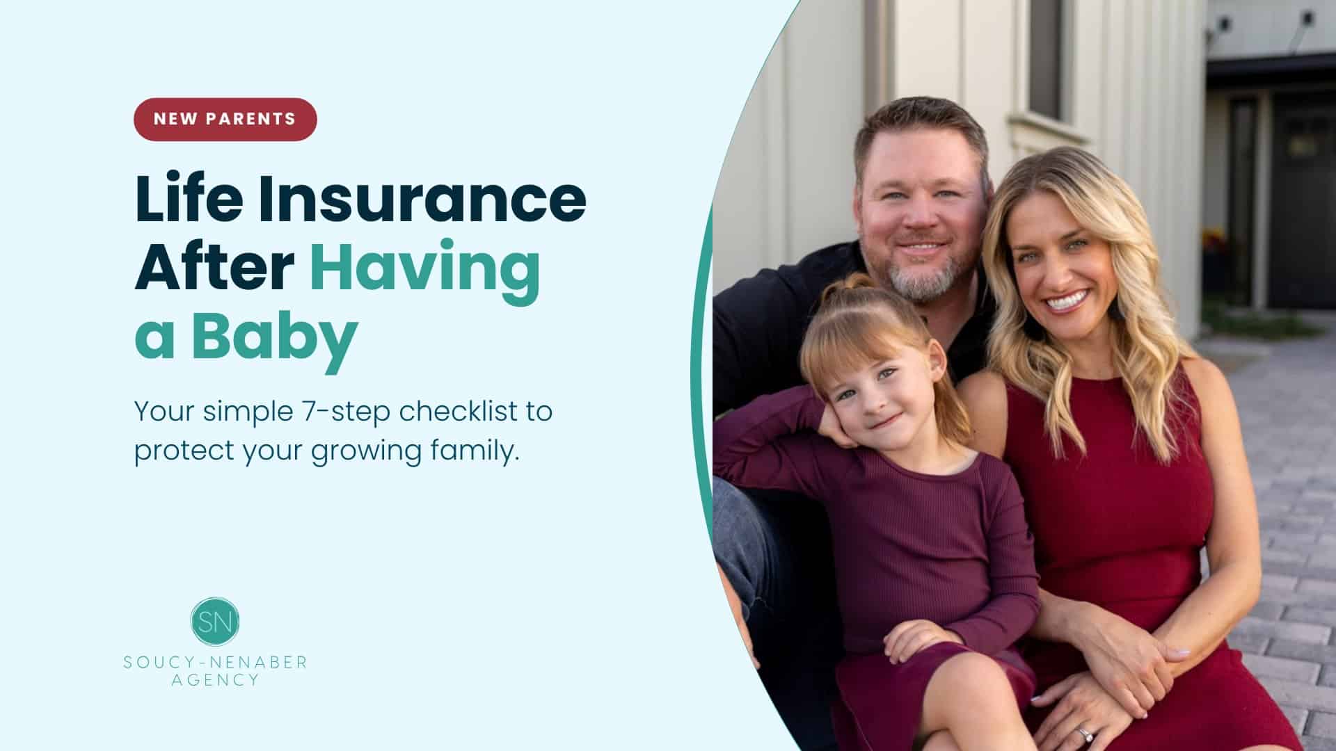 Parents with their young daughter — life insurance after having a baby